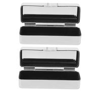 Beavorty 2pcs Portable Lipstick Case with Mirror Durable Makeup Organizer for Lip Balm Essential Oils and Lip Gloss Stylish Square Cosmetic Storage Box for Women and Girls