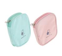 Beavorty 2pcs Portable Outdoor Medicine Bag Lightweight Hiking Pouch for Daily Medications Capacity Travel Organizer in Light Green and Pink