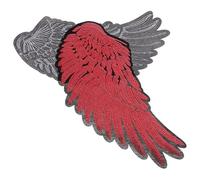Beavorty 2pcs Red Large Sequin Embroidered Angel Wings Appliques Iron-on Fabric Patches for Clothing DIY Decoration, Sew-on Badge for Jeans Jackets Festival Costumes