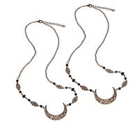 Beavorty 2pcs Rhinestone Hair Chains Bohemian Head Jewelry Bridal Headpiece Crystal Decorative Forehead Chain