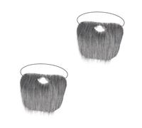 Beavorty 2pcs Santa Claus Fake Beard Realistic Costume Accessory for Christmas Halloween Elastic Band Soft Material for Festive Dress Up