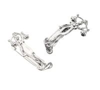 Beavorty 2pcs Silver Greek Victory Figure Brooch Set - Vintage Classical Statue Lapel Pins for Women’s Business Suits, Wedding Attire and Cocktail Party Accessories