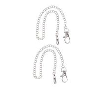 Beavorty 2pcs Silver Metal Pocket Watch Chains for Men Retro Clip