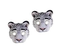 Beavorty 2pcs Snow Leopard Cosplay Mask Lightweight Eva Animal Mask with Elastic Band for Easy Wear for Costume Parties Carnivals and Themed Events Unobstructed and Breathable Design