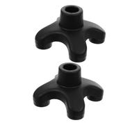 Beavorty 2pcs Soft Rubber Quad Cane Tips Replacement with Non-slip Self Standing Base for Enhanced Stability and Comfortable Walking Four-prong Support Pads for Elderly Walking Sticks