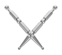 Beavorty 2pcs Stainless Steel Acupressure Massage Stick Manual Trigger Point Massager with Dual-Head Design for Deep Tissue Relief Facial and Full Body Therapy Comfortable Grip Reflexology