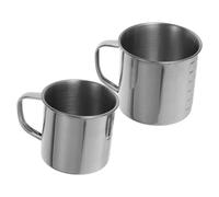 Beavorty 2pcs Stainless Steel Measuring Cups Set with Handle, Wide-mouthed 250ml and 350ml Capacity, Resistant to Wear Multi-use Kitchen Measuring Tools for Household and Personal Use