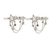 Beavorty 2pcs Star Rhinestone Hairpin Tassels Barrette Little Girls Hair Decor Snap Clip