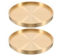 Beavorty 2Pcs Tea Coaster Gold Coasters for Drinks Metal Teacup Stand Jewelry Plate Coffee Cup Saucers kungfu insulation mat rubber car brass desktop