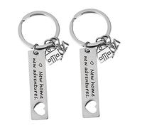 Beavorty 2pcs Titanium Steel Key Chains Durable Key Holders Bag Pendants for Housewarming Gifts Home Adventures Hollow Design
