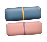 Beavorty 2PCS Travel Toothbrush Cup Portable Toothbrush Holder and Mouthwash Cup Multipurpose Storage for School Camping Business Trips Pink