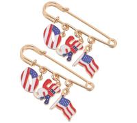 Beavorty 2pcs Usa Flag Brooch Pins Lightweight Stainless Steel Patriotic Lapel Pins with Unique Design for Political Events and School Events