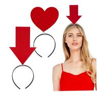 Beavorty 2pcs Valentine's Day Heart Headband Arrow Romantic Dress-up Accessories for Wedding Party Favor for Women Girls