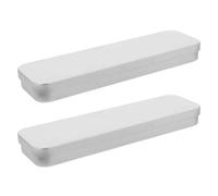 Beavorty 2pcs Versatile Tinplate Pencil Boxes for Pens and Stationery, Spacious Rectangular Storage with Easy Access, Stylish Modern Design for School the Go