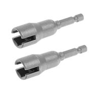 Beavorty 2pcs Wingnut Driver Socket Set High Carbon Steel Butterfly Bolt Wrench Hex Shank Power Wing Nut Drill Bit Sockets for Panel Nuts and Hardware Tools