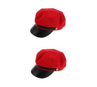 Beavorty 2pcs Womens Retro Beret Hat Lightweight PU Chauffeur Cap British Inspired Casual Unisex Flat Top Sailor Hat for Spring Summer Daily Wear