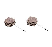 Beavorty 2pcs Wooden Flower Lapel Pin for Men Decorative Boutonniere Pin with Elegant Design for Suits for Weddings Parties and Formal Events Sturdy Stylish Accessory