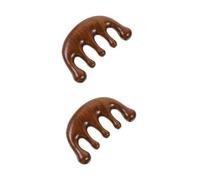 Beavorty 2pcs Wooden Massager Comb for Scalp Creative Simple Body Massager Tool with Five Tooth Design Smooth Comfortable Circulation Promoter for Muscle Tension Relief Suitable for Family