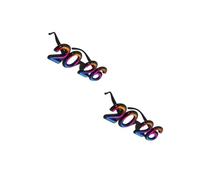 Beavorty 2pcs Year Glasses Colorful Photo Prop Party Accessories for Year's Eve Graduation Birthdays Durable Material Lightweight Festive Eyewear