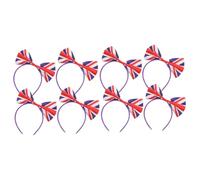 Beavorty 2sets Uk Flag Bow Headband England Merch Festival Hair Accessories for Women 4pcs*2