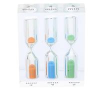 Beavorty 3 in 1 Acrylic Hourglass Timer 3 4 5 Minute Transparent Sand Clock for Kitchen Office Home Use Compact Multi-Minute Sand Timer