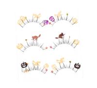 Beavorty 3 Pairs Halloween False Eyelashes Shining Sequins Dramatic Cosplay Lashes with Skull Pumpkin Design for Stage Makeup and Fancy Dress Party