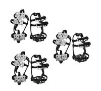 Beavorty 3 Pairs Tooth Steel Crampons Shoe Grippers Slip Ice Cleats with Traction Spikes for Winter Hiking Climbing Fishing Snow Ice Mud Elastic