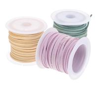 Beavorty 3 Rolls 5m Decorative Velvet Ribbon Set Light Purple Light Blue Cream Bowknot Tying Ribbon for Bouquet Wrapping Craft DIY Supplies