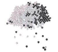 Beavorty 300pcs 8mm Acrylic Round Cross Pattern Beads Black with White White with Gold with Silver Letters Religious Spacer Beads for DIY Holy Catholic Rosary Necklace Bracelet Jewelry