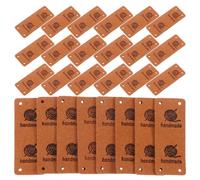 Beavorty 30pcs Brown Leather Clothes Tags with Hole, Easy to Attach and Sew, for DIY Projects and Handmade Crochet Labels for Jeans and Bags