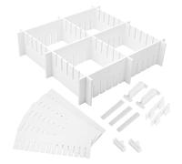 Beavorty 34 Pcs Pp Drawer Dividers Adjustable Drawer Partition 18.47x1.97x0.11in Rounded Corner Design Workmanship Easy to Use for Kitchen and Office