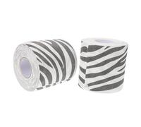 Beavorty 3D Zebra Print Toilet Paper Rolls 2 Pack Self Adhesive Animal Print Bathroom Tissue Tiger Ribbon Zebra Fabric for Home