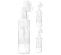 Beavorty 3pcs 150ml Empty Foaming Bottle with Brush Head Facial Cleanser Dispenser Pump Refillable for Travel and Daily Skincare Use