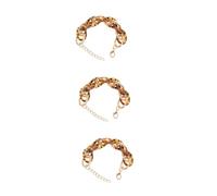 Beavorty 3pcs Acrylic Leopard Pattern Chunky Chain Bracelet for Women Minimalist Linking Ring Jewelry Versatile Wrist Accessory for Casual and Formal Events Summer Fashion Statement