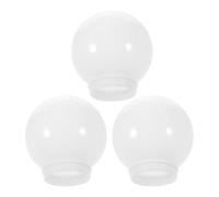 Beavorty 3pcs Acrylic Milk White Globe Lamp Shade Cover, 150mm Diameter Round Ball Lampshade for Outdoor Wall Lanterns, Compatible with 8cm Base Inner Diameter and 7.5cm Shade Opening