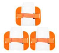 Beavorty 3pcs Adjustable Elastic Arm Badge Holders with Protective Plastic Covers, Orange Id Card Armband Sleeve for Security Staff and Worker Badge Display