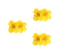 Beavorty 3pcs Bohemia Faux Daffodil Floral Hair Clip Side Bangs Hairpin for Women Secure Non Slip Barrette to Tame Frizzy and Loose Bangs Look Hair Accessories