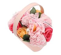 Beavorty 3pcs Box Portable Flower Basket Wedding Decoration Petals for Bath Garland Decoration Bouquets Soap Flowers Basket Artificial Flowers Soap Basket Bridal Shower Plastic Leaf Pink