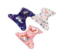 Beavorty 3pcs Breathable Snap-Fastener Diapers for Babies with Waterproof Fabric Pul Cloth, Easy to Put and Take, Designed to Help Your Develop Good Urination Habits, Random Color