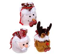 Beavorty 3pcs Christmas Bag Candy Snowman Christmas Drawstring Bags Christmas Favor Bags Christmas Stocking Decoration Christmas Decorations Xmas Wrapping Bag Felt Tote Bags Winter Flannel