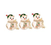 Beavorty 3pcs Christmas Snowman Brooch Pins Lightweight Rhinestone Lapel Pins for Women Holiday Party Decoration Winter Accessories