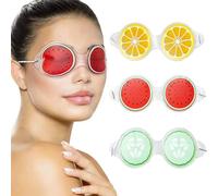 Beavorty 3pcs Cooling Eye Pads and Under Eye Patches Eye Hot Cold Avocado Watermelon Lemon Eye Cooler Pads for Redness
