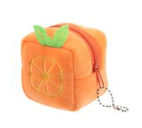 Beavorty 3pcs Cute Orange Plush Coin Purse Small Zipper Pouch Multifunctional Mini Wallet for Women Portable Earphone Case Lipstick Organizer with Secure Closure