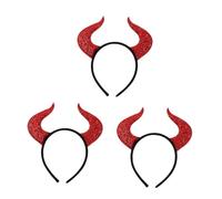 Beavorty 3pcs Demon Cosplay Headband with Horns Halloween Party Accessory for Adults Durable Stand Out Design for Costumes Trick Treating