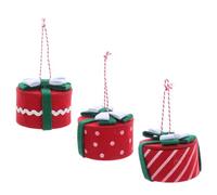Beavorty 3pcs Festive Felt Christmas Ornament Mini Hanging Box for Holiday Tree Decorations, Reusable Cute Wool Decoration with Hanging Design, for Holiday Parties and Wrapping