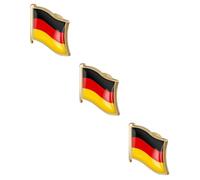 Beavorty 3pcs German Flag Crystal Brooch Pin Stylish Lapel Pin for Mens Suits Comfortable Texture Easy to Match with Ties and Hats Durable Design for Friends