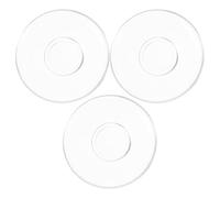 Beavorty 3pcs Glass Tea Saucers 9x9cm Round Small Coffee Cup Mats Decorative Snack Serving Plates for Kitchen and Dining Table