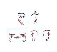 Beavorty 3pcs Halloween Face Glue Eye Patch Masquerade Stickers Crazy Colors for Boys and Girls and Adults