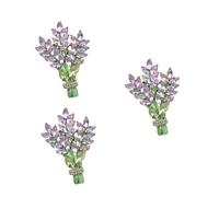 Beavorty 3pcs Lavender Flower Brooch Pin for Women Decorative Rhinestone Lapel Pin for Clothes Elegant Brooch Accessories for Special Occasions Premium Design for Durability and Charm