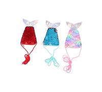 Beavorty 3Pcs Mermaid Tail Coin Bags with Strap Elegant Sequin Change Purses for Women Durable Zipper Wallets for Keys and Items Stylish and Convenient Compact Pouches Red Green and Rainbow